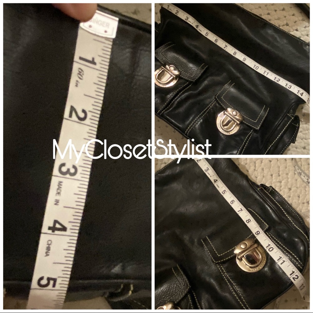 MARC JACOBS Authentic Large Black Leather VINTAGE Purse hobo Bag RARE UNICORN! - Picture 7 of 8